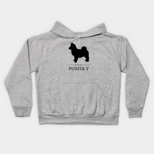 Pomsky Black Silhouette Kids Hoodie